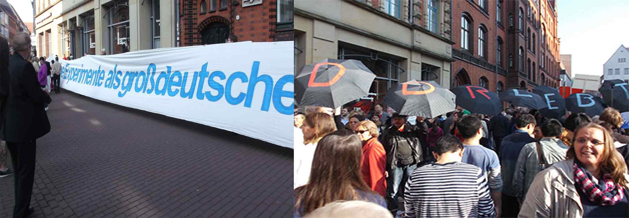 Gegen die Annexionsfeierlichkeiten am 3. Oktober in Hannover