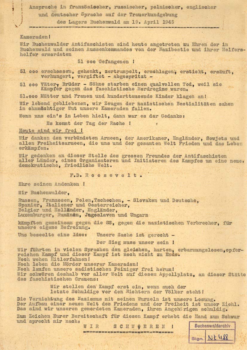 Buchenwaldschwur